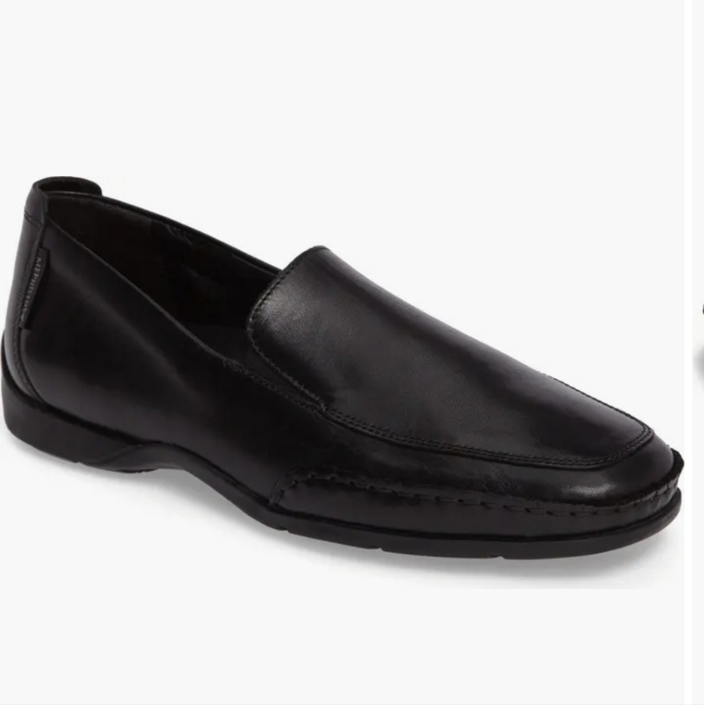Mephisto Edlef Leather Moccasin Size 9 Black Leather Slip-On Shoes